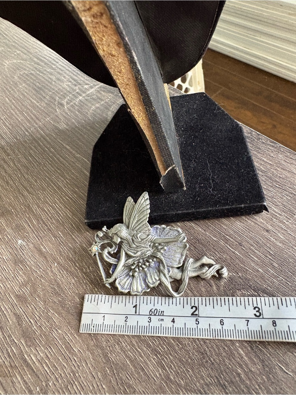 1980’s JJ Jonette Fairy Pewter  Fairy Flower Brooch Pin - Picture 6 of 6